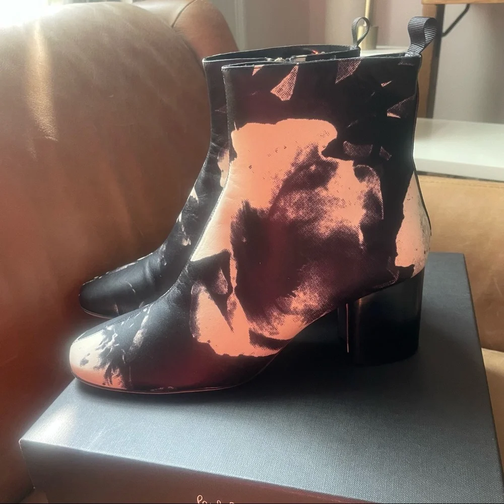 NWB Paul Smith Moss Black Rose print floral ankle boots brand new spring summer - Picture 6 of 14